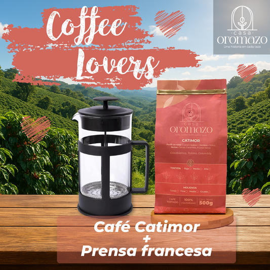 Combo: Café Molido (500gr) + Prensa Francesa (1LT)