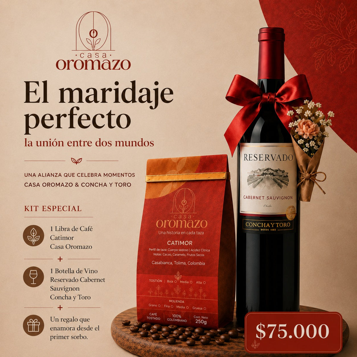 Café Oromazo (500gr) + Vino Concha Y Toro